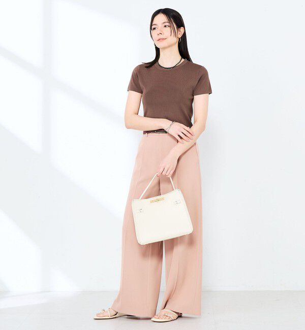 NOLLEY'S sophi「《手洗い可能/アンサンブル対応》マルチファンクション総針半袖プルオーバー」|ニット・セーター|