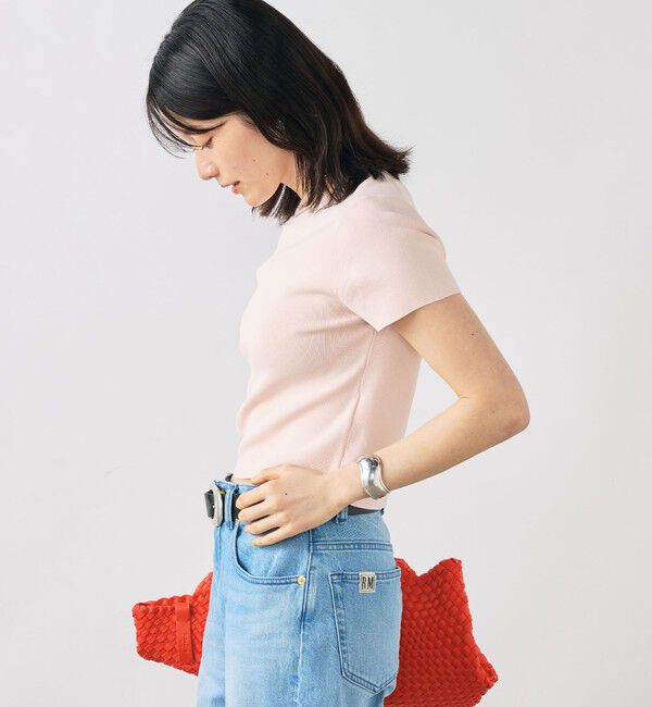 NOLLEY'S sophi「《手洗い可能/アンサンブル対応》マルチファンクション総針半袖プルオーバー」|ニット・セーター|