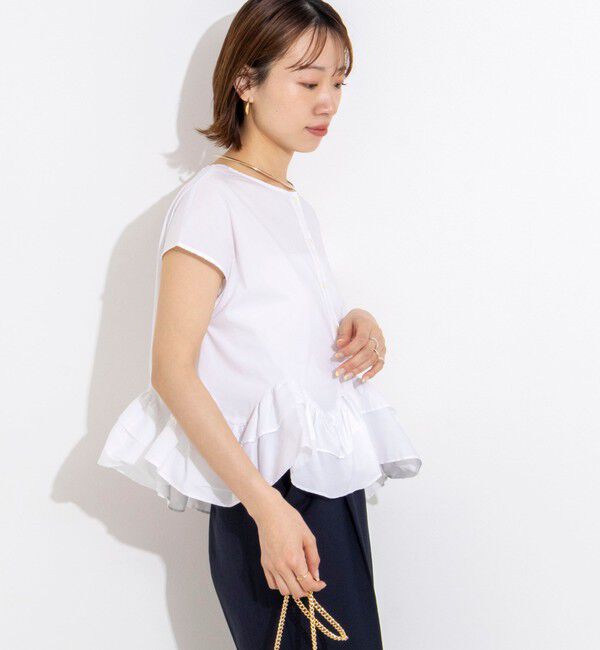 NOLLEY'S「ウオッシャブルペプラムフリル2WAY半袖ブラウス」|シャツ・ブラウス|