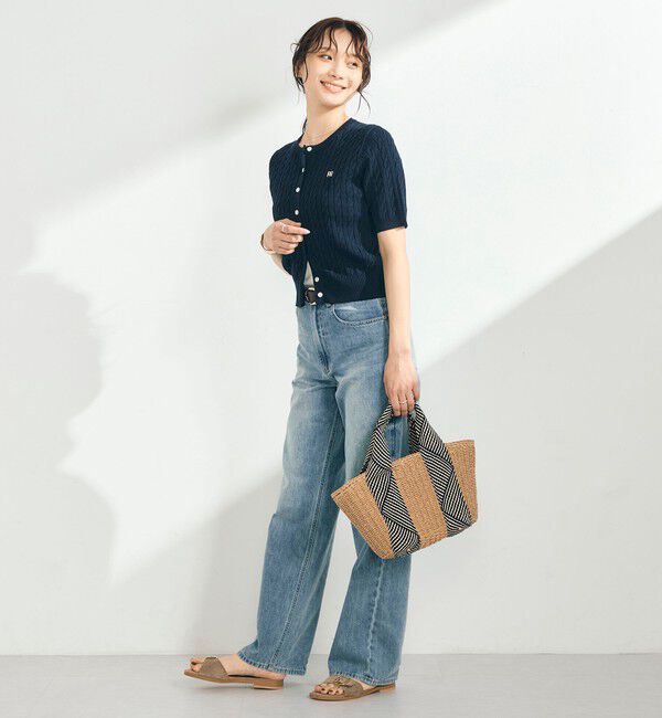 fredy emue「【毎年大人気！/完売必須】FR刺しゅうケーブル柄半袖カーディガン」|カーディガン|