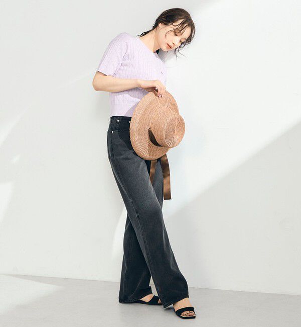 fredy emue「【毎年大人気！/完売必須】FR刺しゅうケーブル柄半袖カーディガン」|カーディガン|