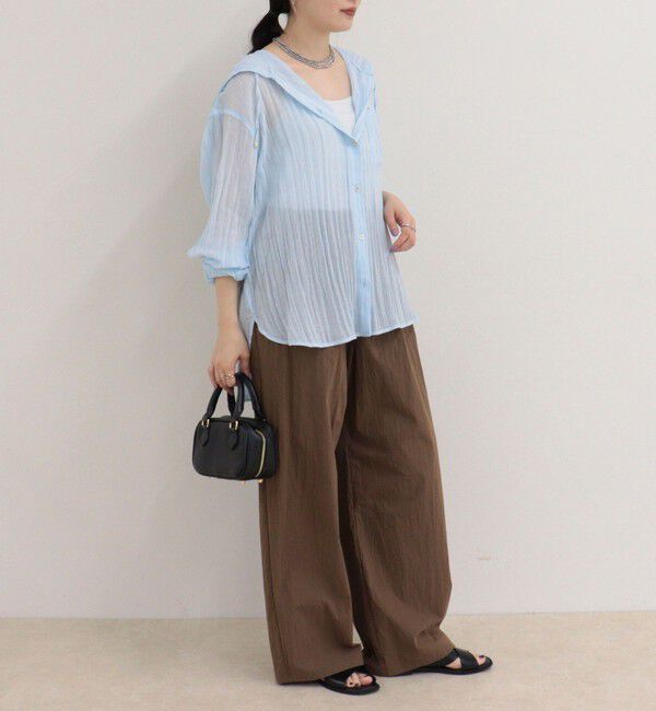 fredy emue「リネン混楊柳フーディシャツ」|シャツ・ブラウス|