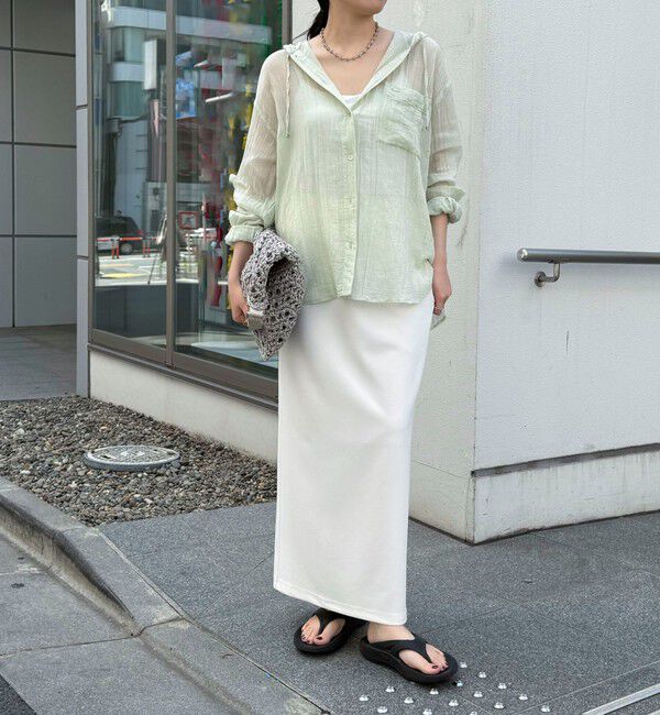 fredy emue「リネン混楊柳フーディシャツ」|シャツ・ブラウス|