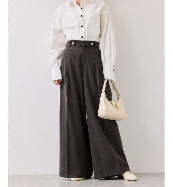 VIS「ツータックワイドパンツ/イージーケア」|チノ|