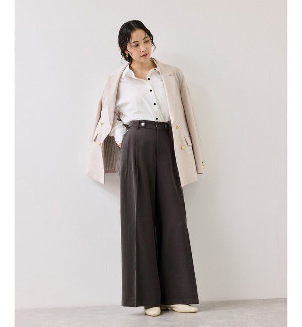 VIS「ツータックワイドパンツ/イージーケア」|チノ|