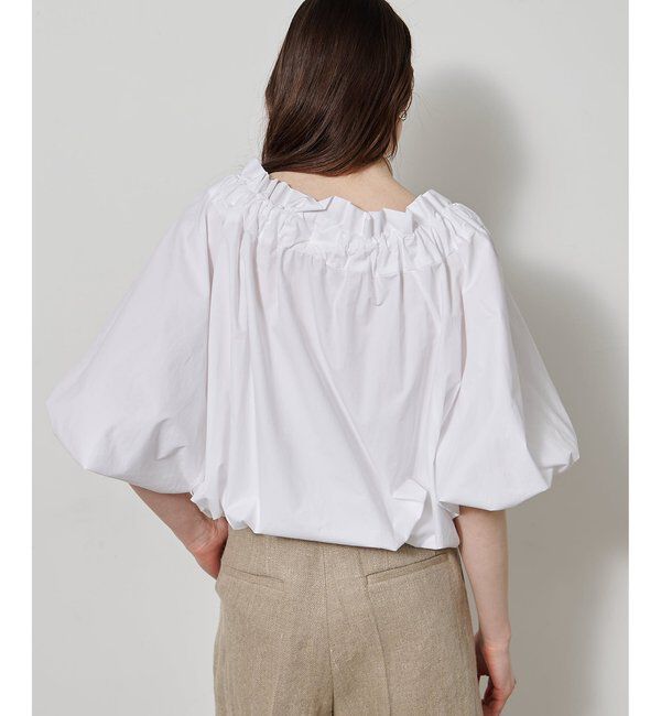 「コットンタイプライターギャザーブラウス」|シャツ・ブラウス|