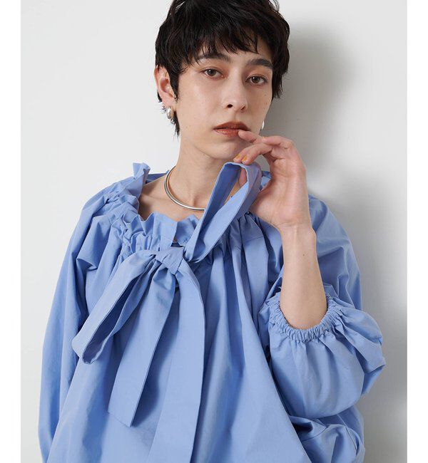  「コットンタイプライターギャザーブラウス」|シャツ・ブラウス|