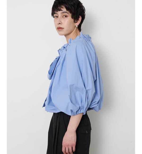  「コットンタイプライターギャザーブラウス」|シャツ・ブラウス|