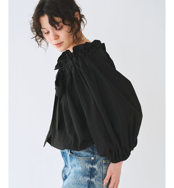  「コットンタイプライターギャザーブラウス」|シャツ・ブラウス|