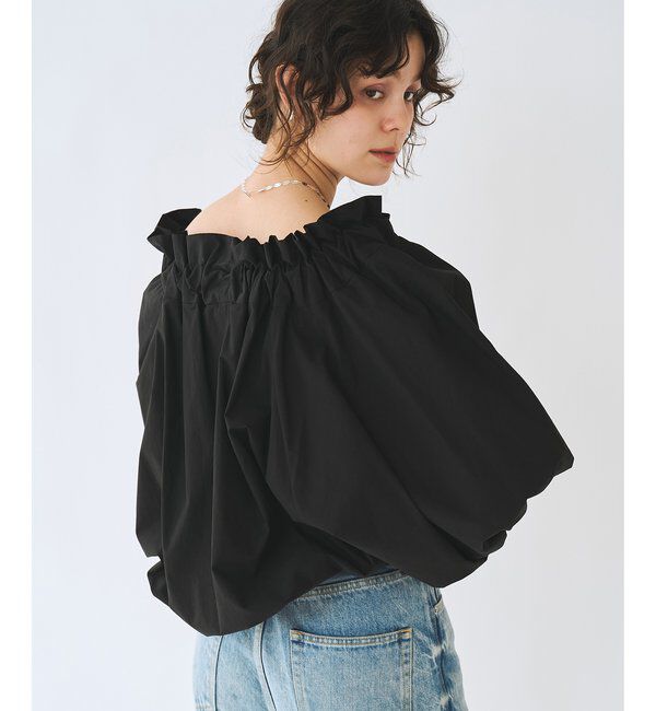  「コットンタイプライターギャザーブラウス」|シャツ・ブラウス|