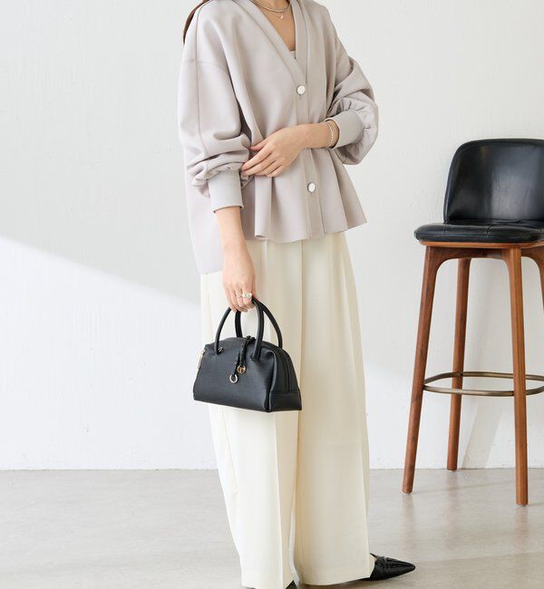  「《マイナス3kg見え/サイズ展開豊富》ジャージワイドパンツ」|スラックス|