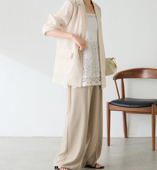  「《マイナス3kg見え/サイズ展開豊富》ジャージワイドパンツ」|スラックス|