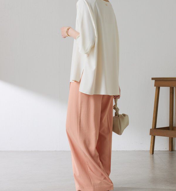  「《マイナス3kg見え/サイズ展開豊富》ジャージワイドパンツ」|スラックス|