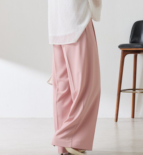  「《マイナス3kg見え/サイズ展開豊富》ジャージワイドパンツ」|スラックス|