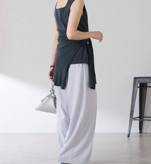  「《マイナス3kg見え/サイズ展開豊富》ジャージワイドパンツ」|スラックス|