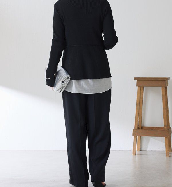  「《マイナス3kg見え/サイズ展開豊富》ジャージワイドパンツ」|スラックス|