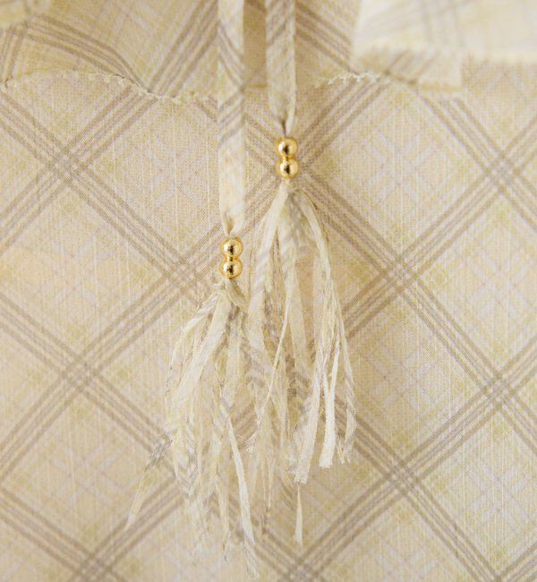  「チェックシフォンラッフルブラウス」|シャツ・ブラウス|