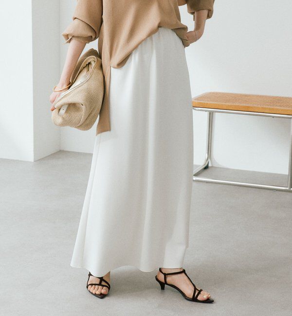  「【セットアップ着用可能/接触冷感機能付き】ドレーピーカットバイヤススカート」|スカート|