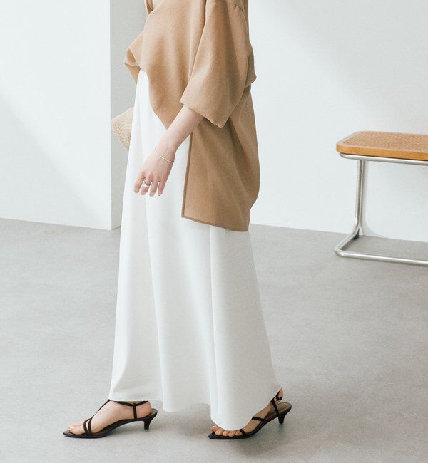  「【セットアップ着用可能/接触冷感機能付き】ドレーピーカットバイヤススカート」|スカート|