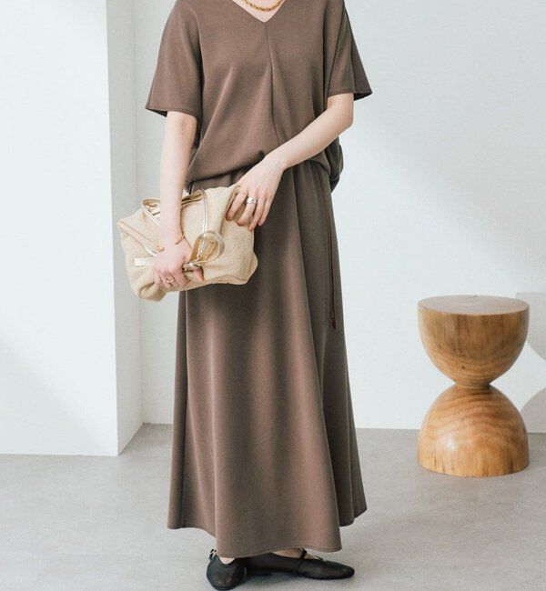  「【セットアップ着用可能/接触冷感機能付き】ドレーピーカットバイヤススカート」|スカート|