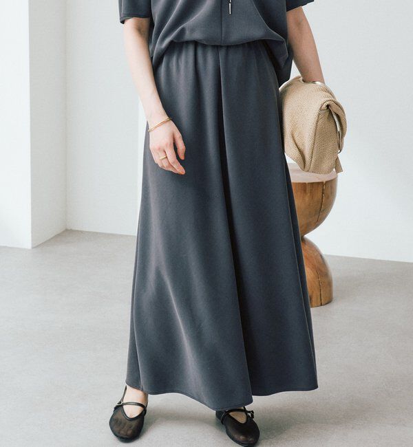  「【セットアップ着用可能/接触冷感機能付き】ドレーピーカットバイヤススカート」|スカート|