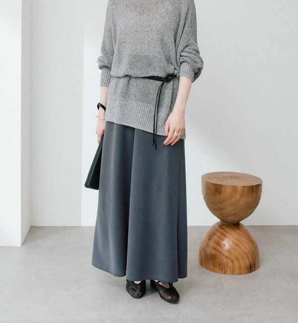  「【セットアップ着用可能/接触冷感機能付き】ドレーピーカットバイヤススカート」|スカート|