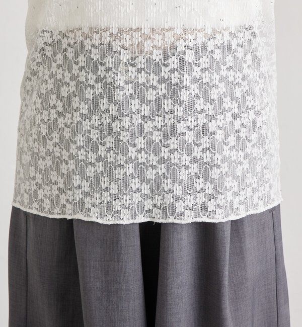  「シャイニーレースロングTシャツ」|Tシャツ・カットソー|