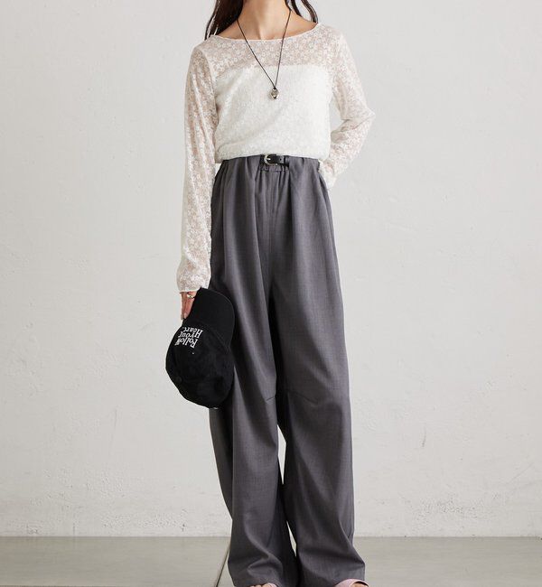  「シャイニーレースロングTシャツ」|Tシャツ・カットソー|