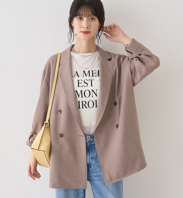 Rouge vif「バスケットメッシュダブルジャケット」|テーラードジャケット|ベージュ