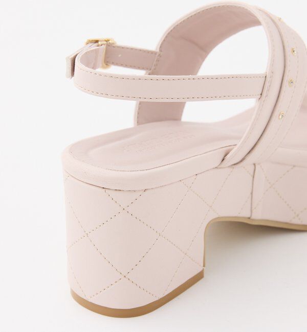  「ビジュー付キルティングソールサンダル」|その他|