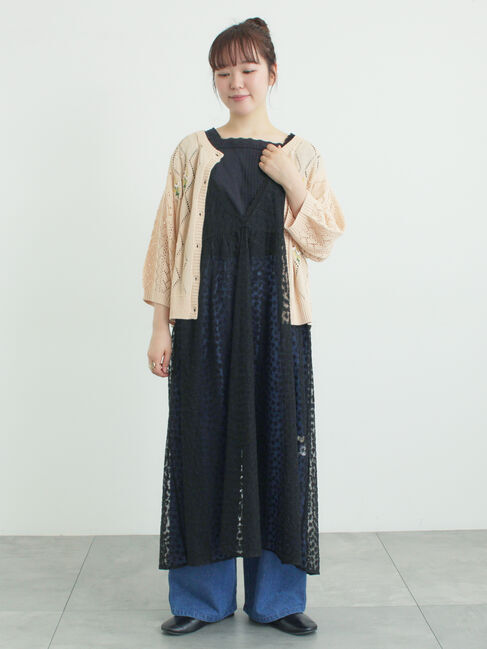 Samansa Mos2「ビーズ花刺繍カーディガン」|カーディガン|