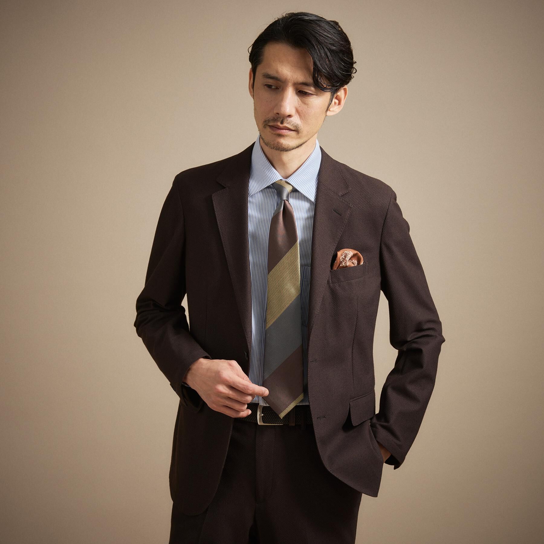 TAKEO KIKUCHI「【抗菌防臭】CALCULO（R）ジャージ ジャケット」|テーラードジャケット|ブラウン(044)