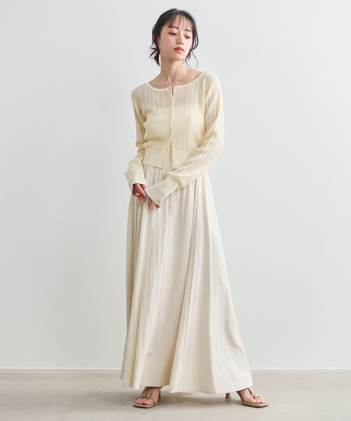 COCO DEAL「ランダムリブシアーニットカーディガン」|ニット・セーター|