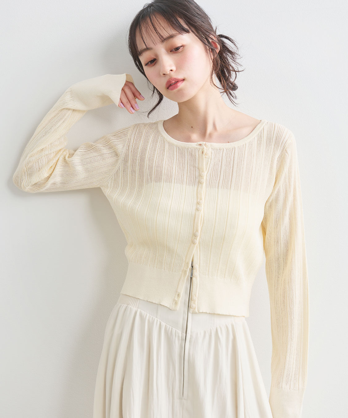 COCO DEAL「ランダムリブシアーニットカーディガン」|ニット・セーター|