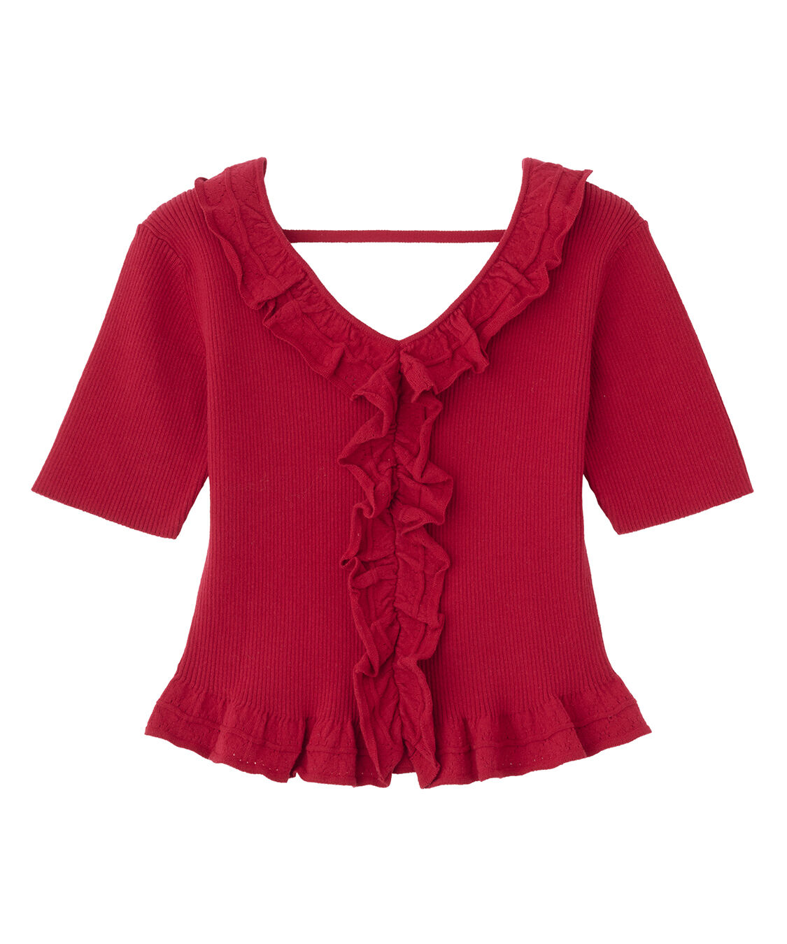 COCO DEAL「Vネックフリルニット」|ニット・セーター|