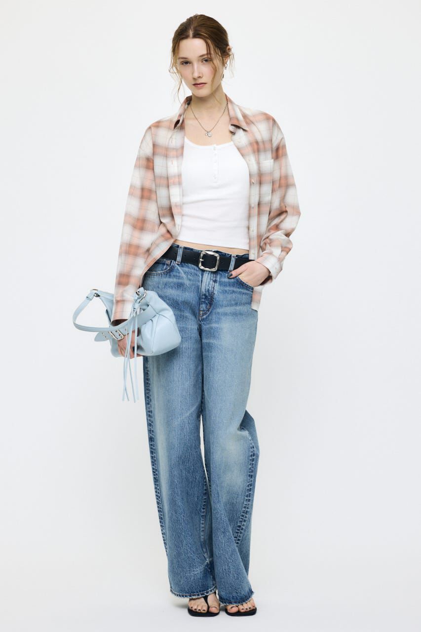 MOUSSY「FADE CHECK SHEER OVER シャツ」|シャツ・ブラウス|