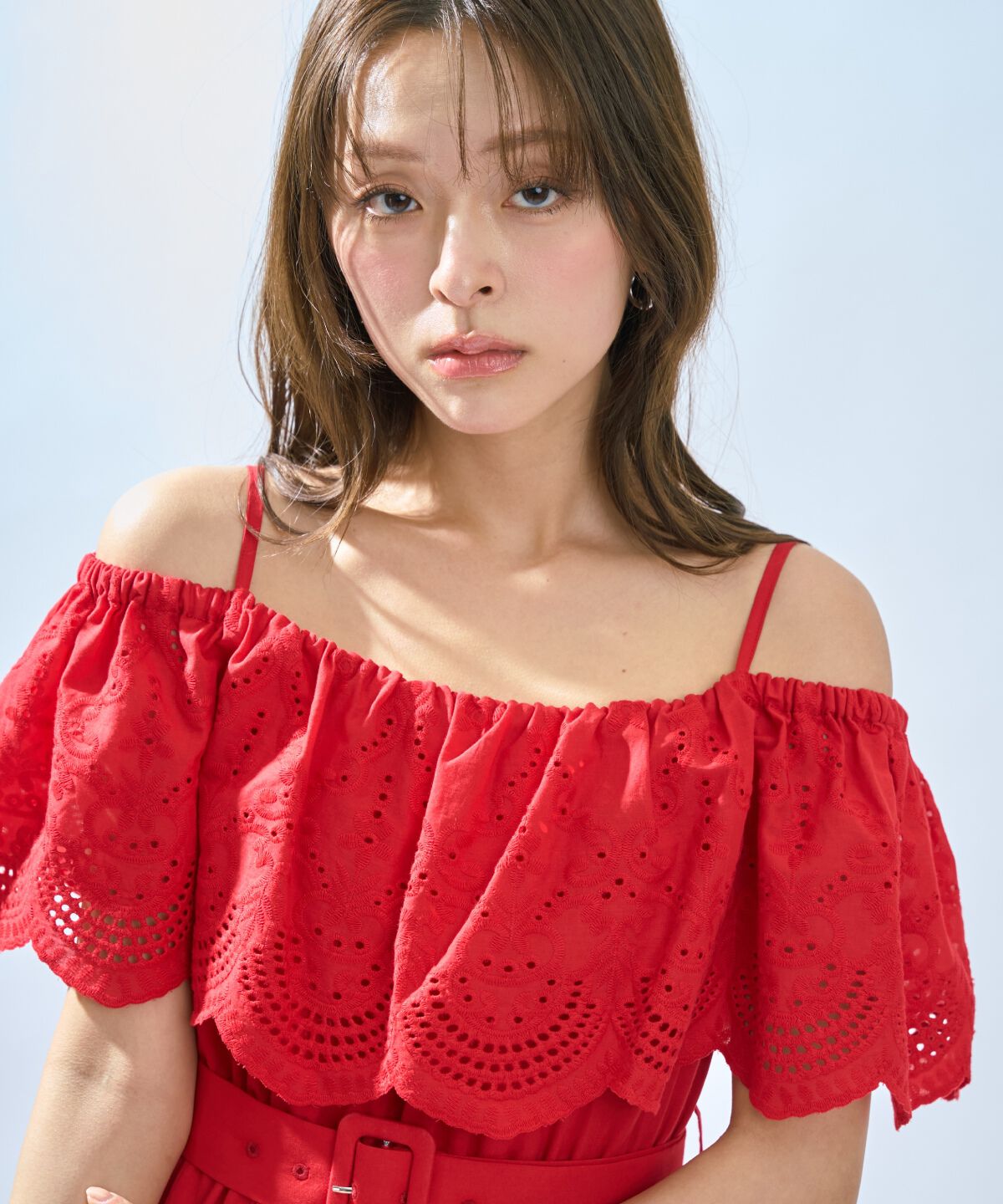 アンドクチュール「レースオフショルティアードワンピース」|ワンピース|