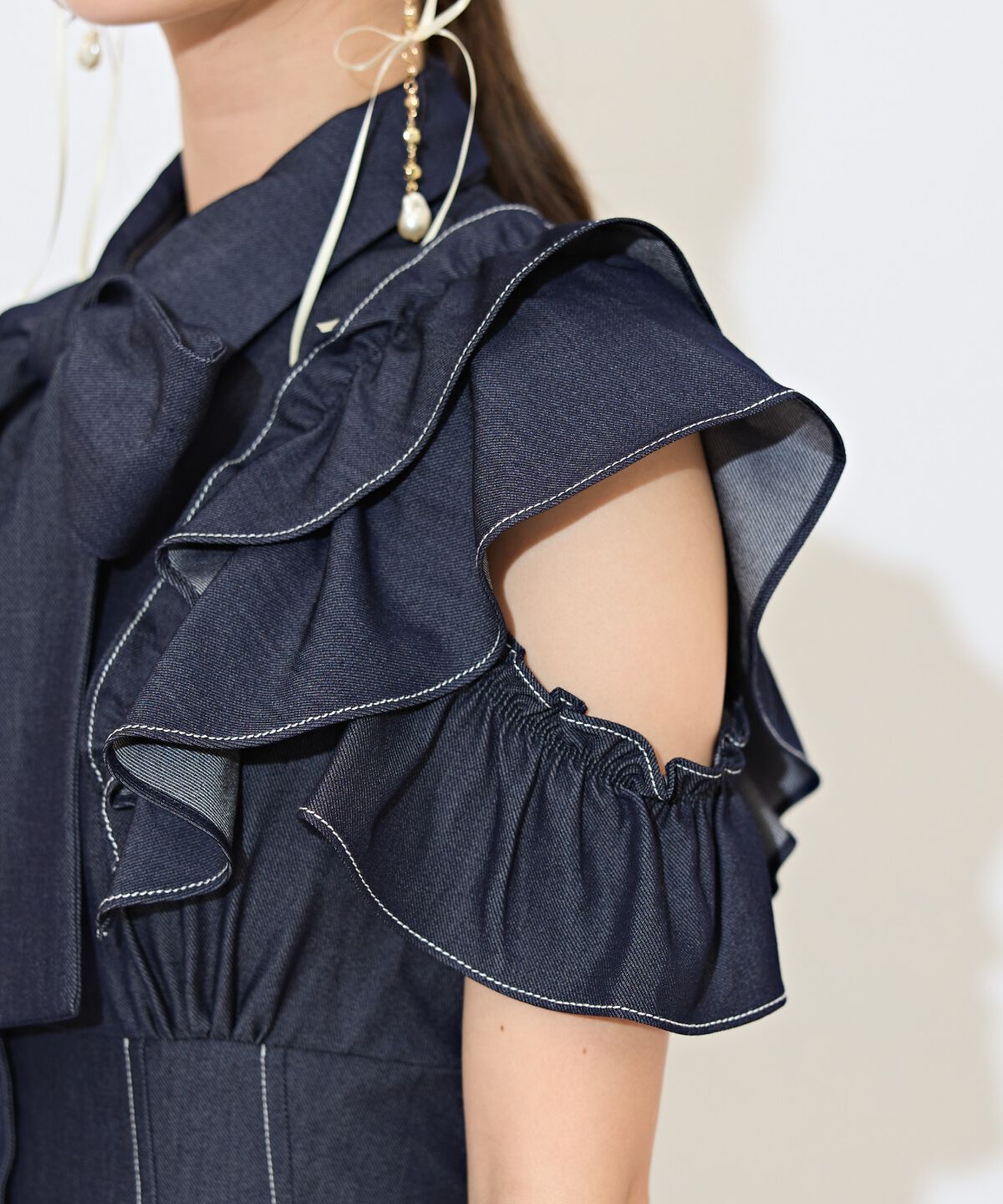 WILLSELECTION「ラッフルスリーブリボンタイワンピース」|ワンピース|