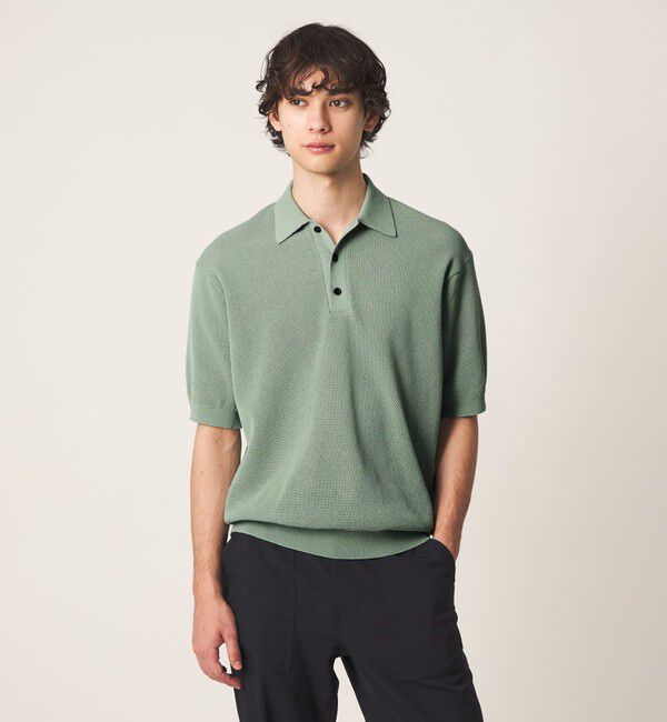 UNITED ARROWS「シャーリーカーン バーズアイ ニットポロシャツ」|ポロシャツ|LIME