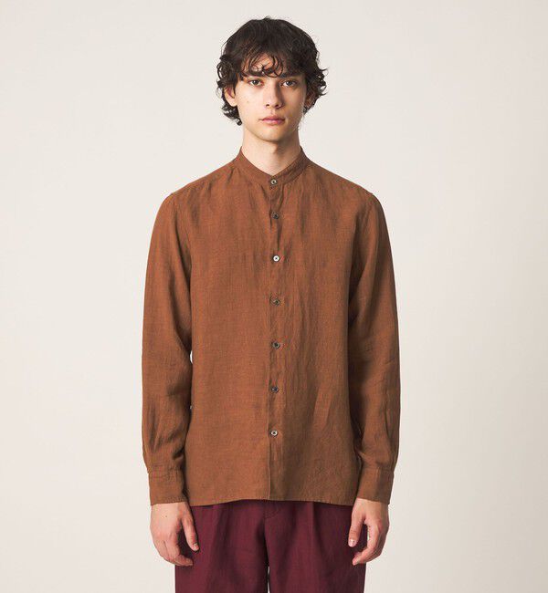 UNITED ARROWS「LIBECO リネン バンドカラー シャツ」|シャツ・ブラウス|