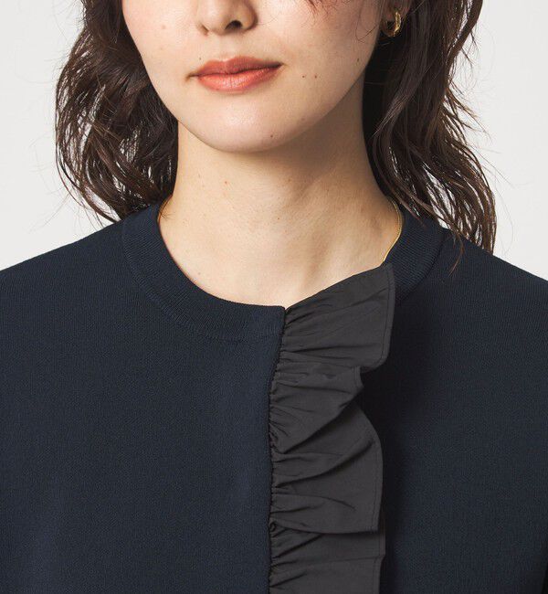 UNITED ARROWS green label relaxing「フロント フリル ニット カーディガン」|カーディガン|