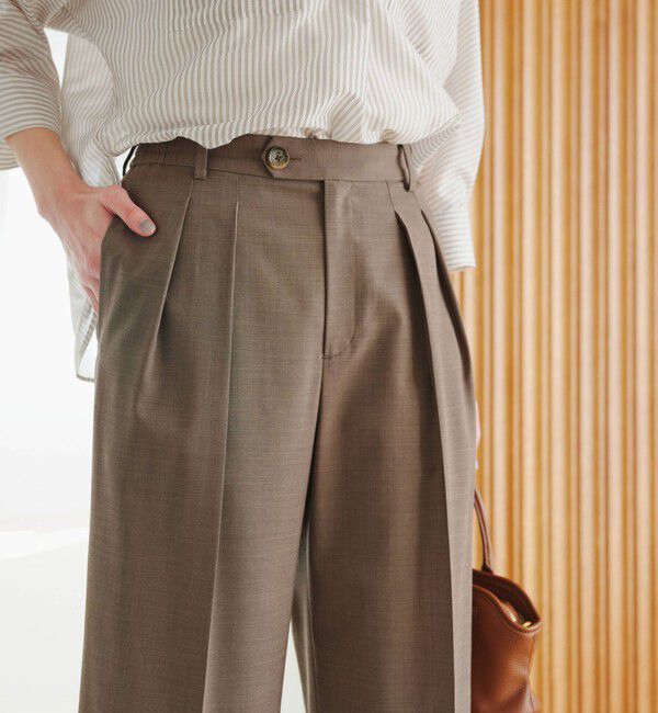 UNITED ARROWS green label relaxing「［size SHORT/TALLあり］Daily Chic コンフィ― ワイド パンツ」|スラックス|