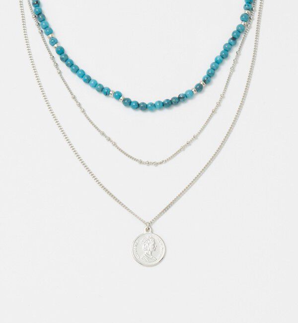 UNITED ARROWS green label relaxing「3WAY ターコイズカラー＆コイン ネックレス」|ネックレス|