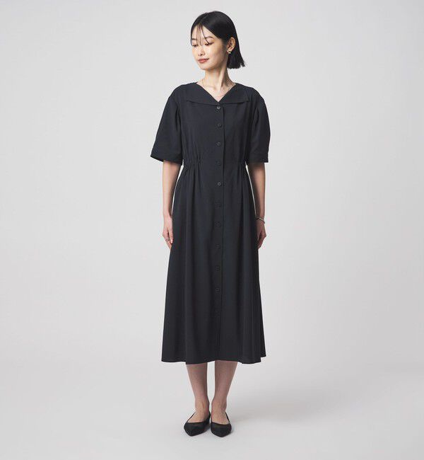 UNITED ARROWS green label relaxing「Vカラー フレア ボタン ワンピース」|ワンピース|