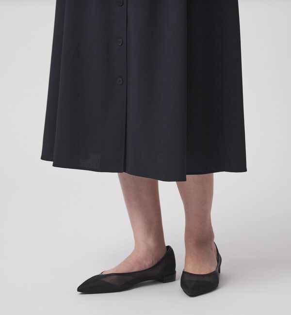 UNITED ARROWS green label relaxing「Vカラー フレア ボタン ワンピース」|ワンピース|