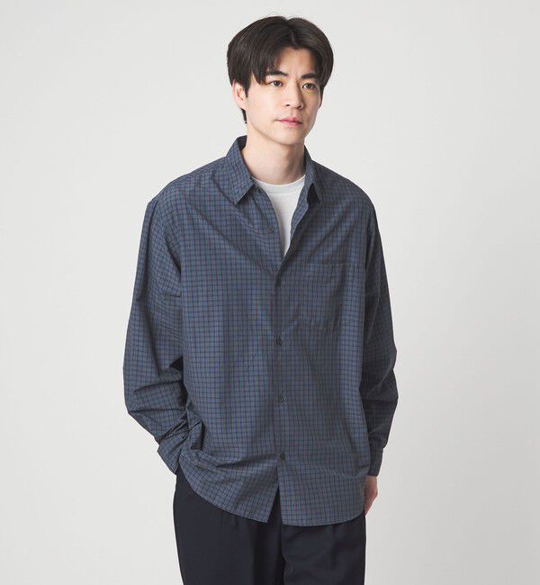 UNITED ARROWS green label relaxing「ナイロン コットン チェック ジャストルーズ 長袖 シャツ」|シャツ・ブラウス|