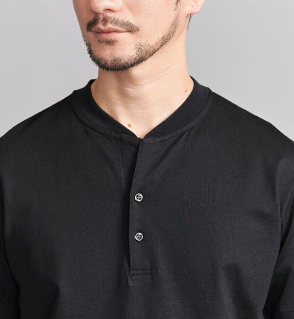 BEAUTY&YOUTH UNITED ARROWS「【WEB限定 WARDROBE SMART】クリア  ガスコットン ヘンリーネック カットソー【抗菌・防臭】」|Tシャツ・カットソー|