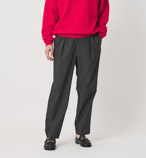 BEAUTY&YOUTH UNITED ARROWS「KOMATSU PACK 1プリーツ イージー ワイド テーパード パンツ NO.9 セットアップ対応 撥水 ウォッシャブル」|チノ|