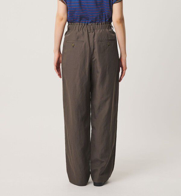 BEAUTY&YOUTH UNITED ARROWS「麻ブレンド バックゴム タック ワイドパンツ」|チノ|