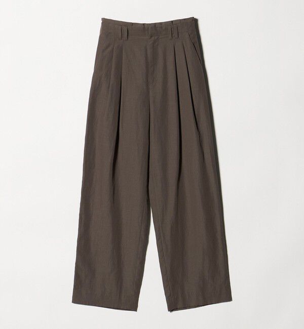 BEAUTY&YOUTH UNITED ARROWS「麻ブレンド バックゴム タック ワイドパンツ」|チノ|